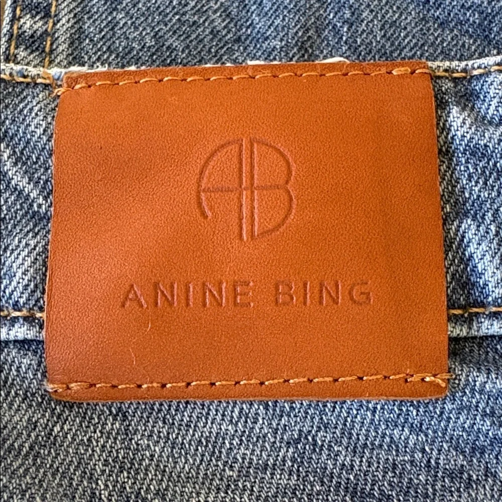Anine Bing Distressed Button Fly Blue Flare Jeans Size 27 - Picture 5 of 16